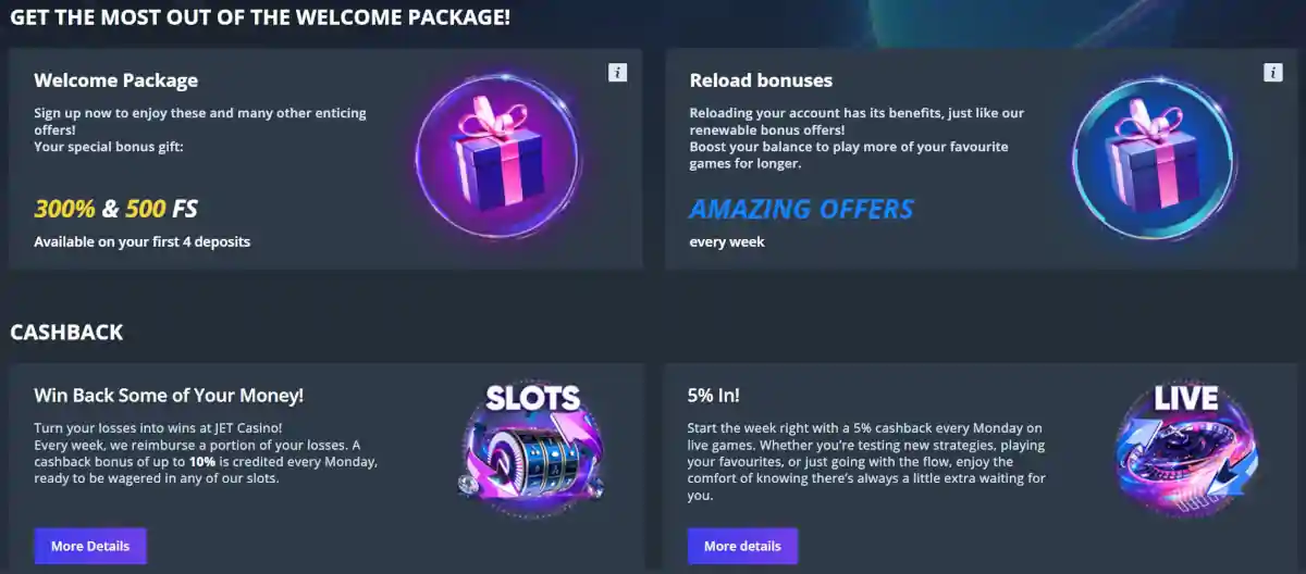 Jet casino bonus