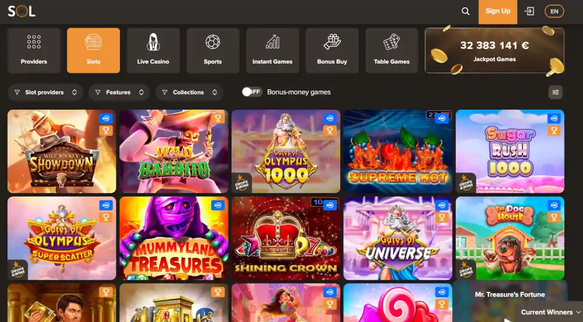 Sol casino games