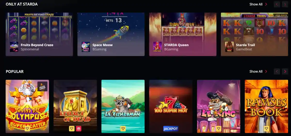 Starda slots